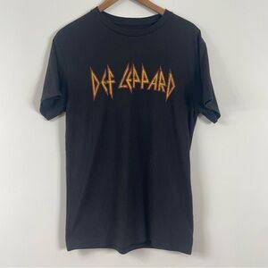 Def Leppard Tee Medium Black Rock Tour 80s 90s Band Grunge Alt Concert Merch